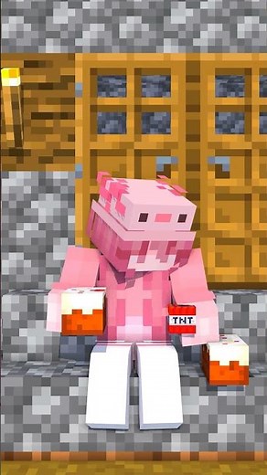 Blue Axolotl STOLE the Cake… Pink Axolotl Got TROLLED | Minecraft Animation