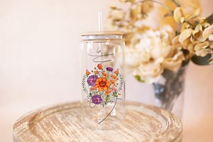 October Birth Flower Month Glass Tumbler Personalized Birth Flower Month Coffee Cup Mother's Day Gift Gift for Her Custom Birth Flower - Etsy Australia