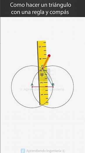 Triangulo con compas y regla #geometria #triangulo #ingenieria #comohacer