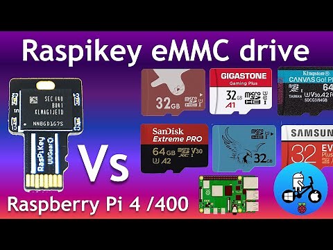 Raspikey eMMC drive Vs 14 SD cards. Raspberry Pi 4