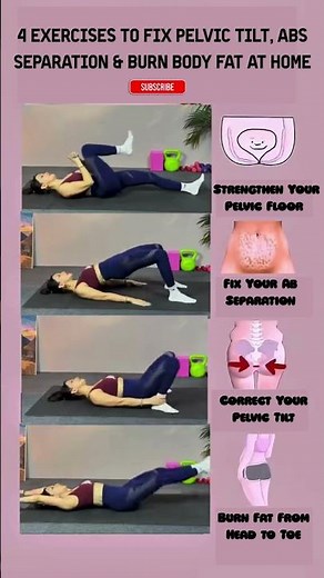 4 Exercises to Fix Pelvic Tilt, Abs Separation & Burn Body Fat at Home!