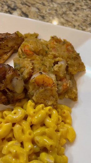 This Shrimp & Crawfish Cornbread Dressing was so good. I’m definitely making this for Thanksgiving this year. I finally got cornbread dressing right! Recipe courtesy of Camirra’s Kitchen on YouTube. #CornbreadDressing #SeafoodCornbreadDressing #SeafoodDressing | Latoya White Hunt