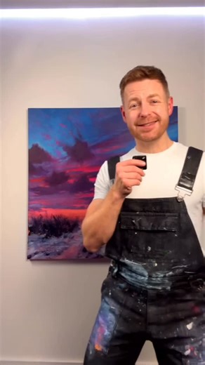Tomasz Schafernaker on Instagram: "Baltic Dunes, acrylic on canvas (100x100cm). Vibrant sky with snow covered sand dunes off the Polish Baltic coast. #contemporaryart Fundraiser details TBC"