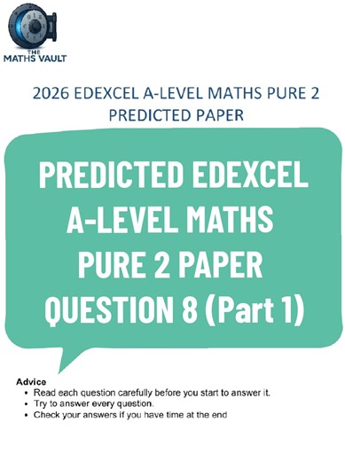 Part 1 of worked solution to Q8 of my predicted EDEXCEL A-Level Maths Pure 2 Paper DISCLAIMER: Rotate & lock phone to LANDSCAPE #alevelmathematics #alevelmathstutor #edexcelalevelmaths #edexcelmathspaper2 #alevels