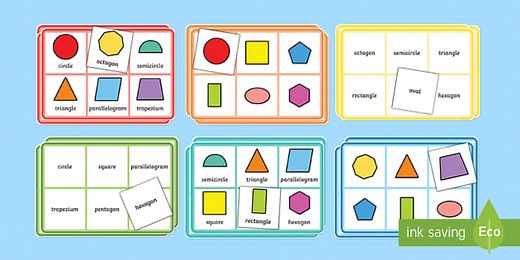 2D Shape Properties Bingo