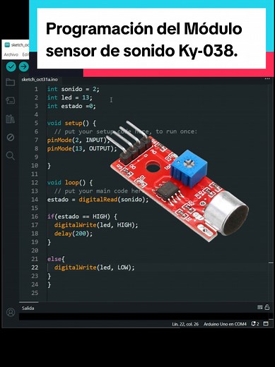 Programación del sensor de sonido KY-038 en Arduino