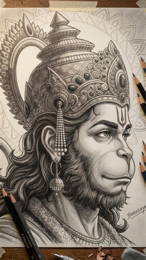 HANUMAN JI DRAWING 😮😯😮 #ART&XYZ777 #viral #youtubeshorts