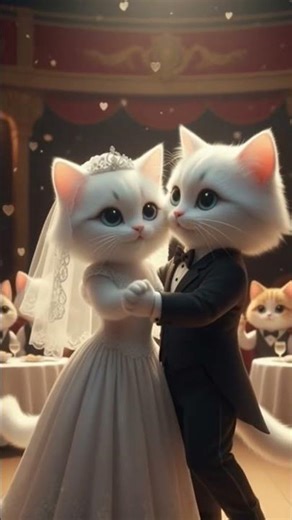 "😻💍 Two Adorable Cats Just Got Married! 🐾🎉 #CuteCats #CatWedding"