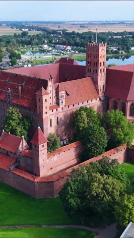 Malbork, Poland: Drone tour of the largest castle in the world