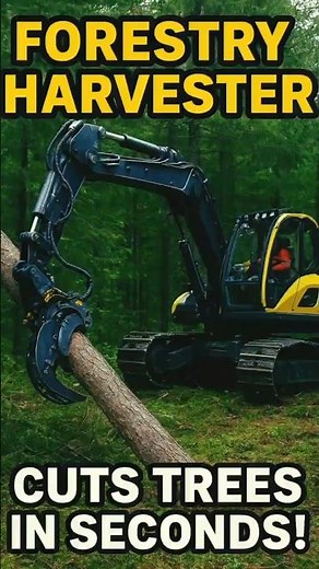 Forestry Harvester: The Machine That Cuts Trees in Seconds #shorts #reelchallenge