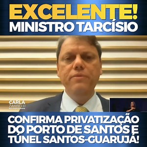 131K views · 10K reactions | Governo Jair Messias Bolsonaro e Ministro Tarcísio Gomes de Freitas trabalhando pelo povo de São Paulo! A notícia, tão esperada pelo povo da baixada santista e por todos os que frequentam a região, foi confirmada pelo Ministro Tarcísio nesta sexta-feira, 18/03: vai ter túnel sim! E privatização do Porto de Santos. Parabéns pelo excelente trabalho, Ministro! Nosso povo paulista agradece. #ORGULHO  | Carla Zambelli | Facebook