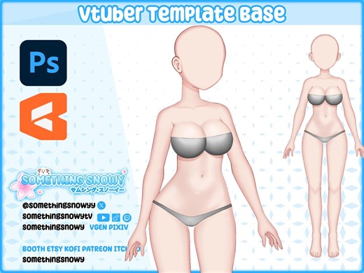 Vtuber Base | All Files Included for Photoshop, Clipstudio Paint, and Live2d - Etsy