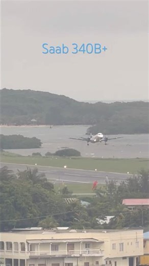 Saab 340B+ Aerolineas Sosa taking off from Roatán