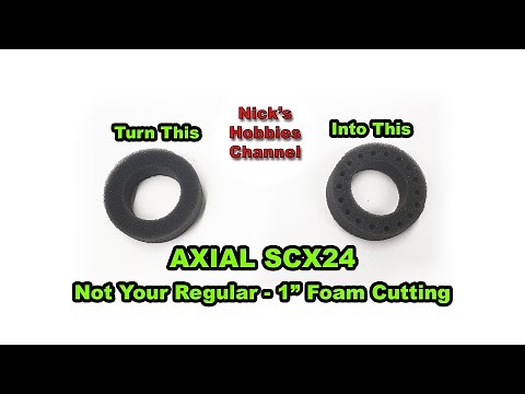 1" RC tire foam cutting for better traction #Axial #SCX24 #RC