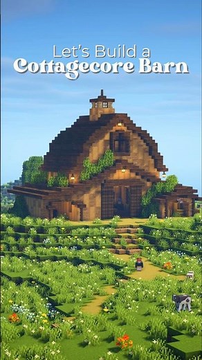 Let's Build a Cottagecore Barn 🌼Tutorial now up! #minecraft #minecrafttutorial #minecraftbuilds