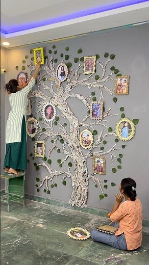 The Unlimited DIY family Photo Tree #shorts #walldecor #Photowalldecor #viral
