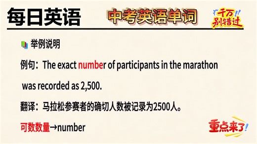 中考英语单词：搞懂amount和number，英语表达更地道
