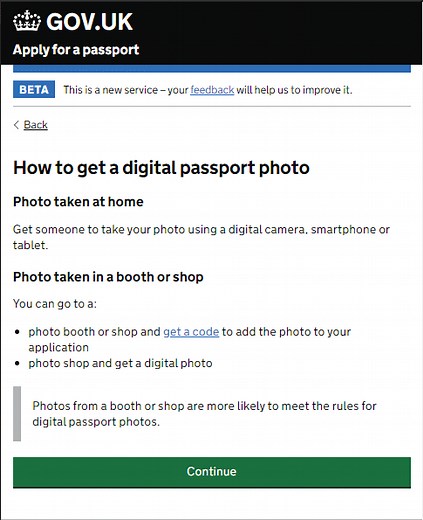 How to upload your digital passport photo to gov.uk without a digital ID photo code