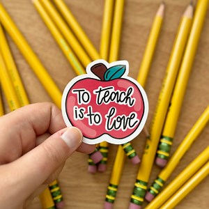 Personalized Teacher Apple Sticker, Waterproof Vinyl Decal - Etsy