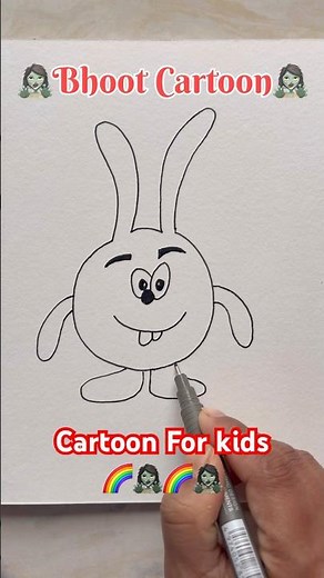 Bhoot wala cartoon for kids 🌈🧟‍♀️ #cartoon #bhoot #shorts #drawing #kids #shorts