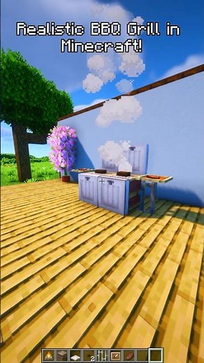 Realistic BBQ Grill in Minecraft! 🔥 Easy Outdoor Build || #minecraft #minecraftbuilding
