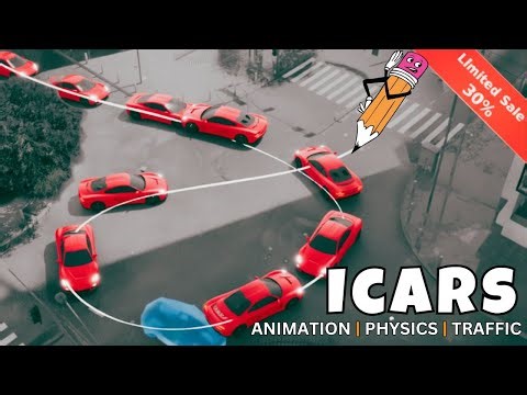 Icars Traffic & Vehicles | Curve Controlled System | Drift, Speed & Ghost Preview | Blender Addon
