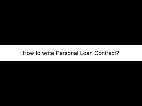 How to Write a Personal Loan Contract