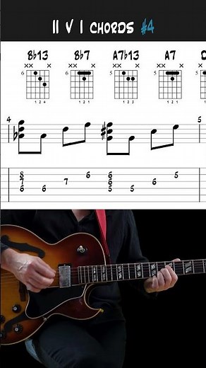 Jazz Guitar Chords - ii V I VI Progression Example 4