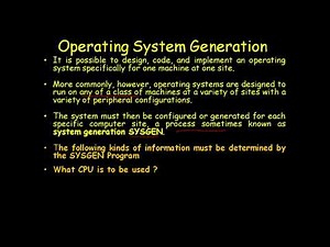 OPERATING SYSTEM GENERATION AND SYSTEM BOOT
