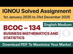 IGNOU BCOC 134 Solved Assignment 2024-25 English Medium PDF Download | BCOC 134 Assignment 2025