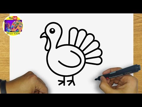 HOW TO DRAW A SIMPLE TURKEY | DRAWING A TURKEY - THANKSGIVING