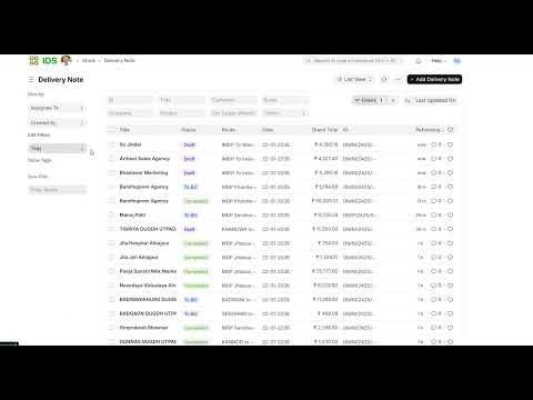 Delivery Note creation