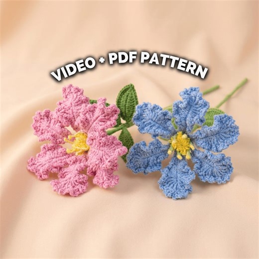 Crape Myrtle Crochet Flower Pattern PDF, Realistic Bouquet Tutorial, Beginner Friendly Wired Bloom, Home Desk Decor - Etsy