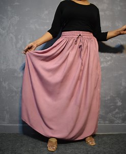 Onion Color Rayon Maxi Skirt: High Waist A-line Big Swing - Etsy