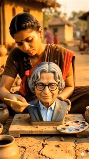 APJ Abdul Kalam Clay Statue Transformation 🇮🇳 | #Shorts #APJAbdulKalam #ClayArt #StatueMaking
