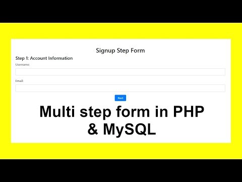 Multi step signup form in PHP & MySQL with Source Code