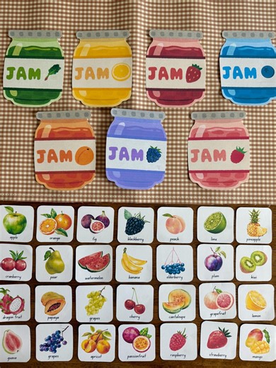 Jam Jar Color Matching Activity | Fruit Color Sort Preschool | Hands-on Color Recognition | Fine Motor Learning Printable - Etsy