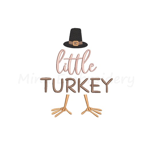 Little Turkey Embroidery Design, Thanksgiving Embroidery, Machine Embroidery Design, 4 Sizes, Instant Download - Etsy