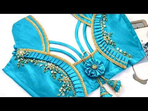 Latest satin blouse back neck design | Blouse gala design back neck cutting and stitching | blauz