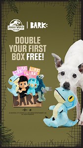 Hold on to your mutts, the dinosaurs are running amok! Get 2X the escaped Jurassic World toys and treats in your first BarkBox, and don’t repeat the past—enjoy new exciting themes every month! | BarkBox | Facebook