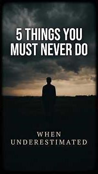 Never Do These 5 Things When People Underestimate You | Stoic Wisdom