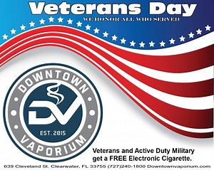 A Local Business is Helping Veterans and Active Duty Military Quit Smoking with a Free Electronic Cigarette on Veterans Day