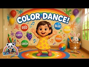 Kids Color Dance Song | Learn Colors with Music & Movement | Fun Nursery Rhyme KidsZonia Official