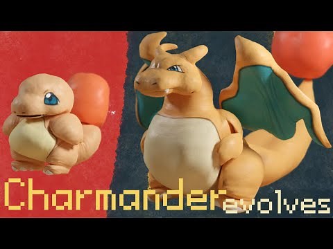 Charmander (fat) evolves (to Charmeleon and Charizard) | Pokemon animation | Kia Lia
