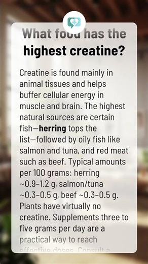 What food has the highest creatine?