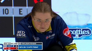 Taylour Stevens with a Jennifer Jones-esque in-off for the win!!!! It will be the first time in history that two Nova Scotian teams make the playoffs at the Scotties Tournament of Hearts 💙💙💛💛 | Curling Canada
