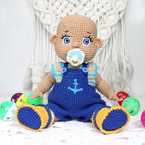 Baby Doll With Pacifier Crochet Pattern PDF Amigurumi Doll Crochet Tutorial Doll Boy - Etsy