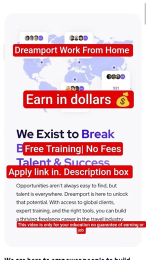 Dreamport Work From Home Jobs 2026 | Remote Job #shorts #trending #workfromhome #ytshorts #yt