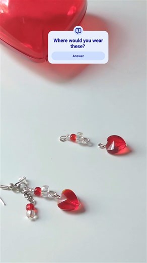 DIY Heart Earrings in 15 Seconds ❤️ #shorts #diyshorts #diyearrings #heartearrings