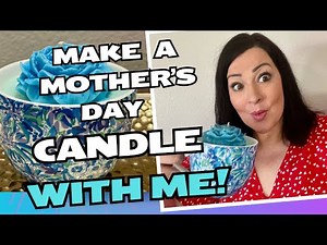 DIY Lilly Pulitzer Luxury Gardenia Candle in a Coffee Mug | Soy Wax | 3D Peony Top